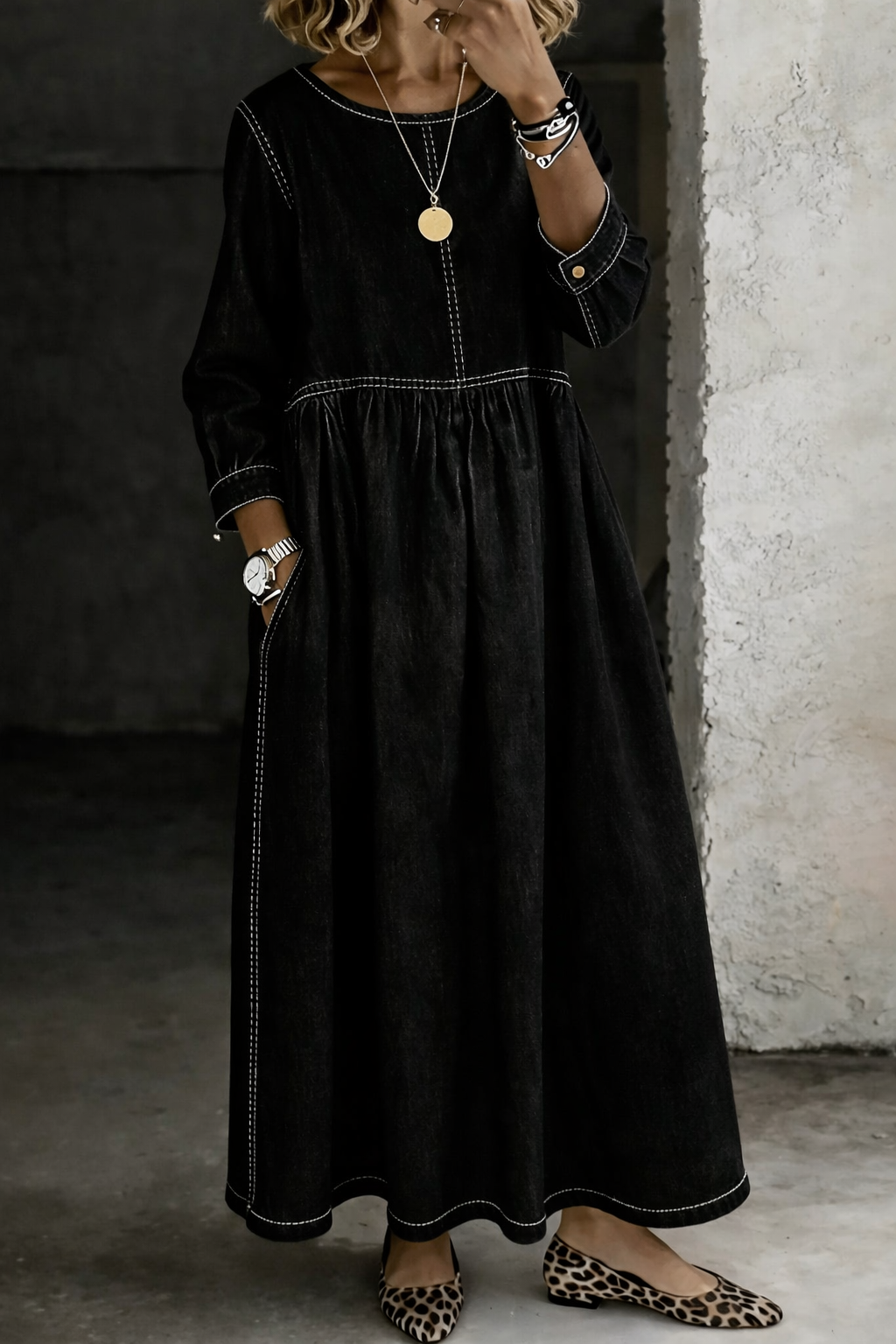 Wendy | Vintage Denim Maxi Dress