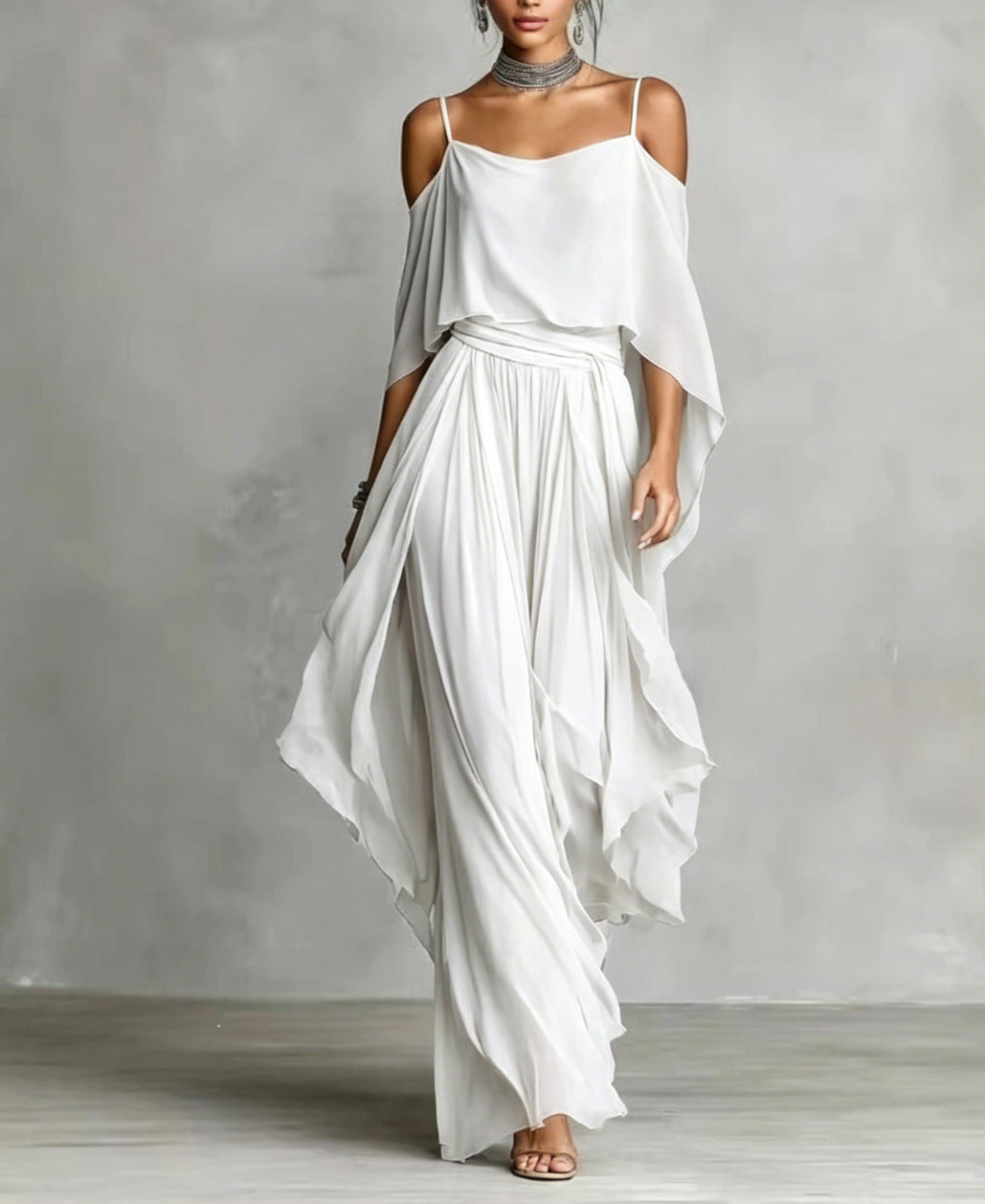 Juliette | Off-Shoulder Chiffon Two-Piece Set