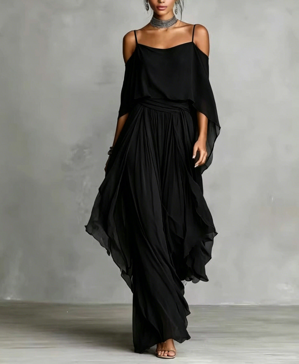 Juliette | Off-Shoulder Chiffon Two-Piece Set