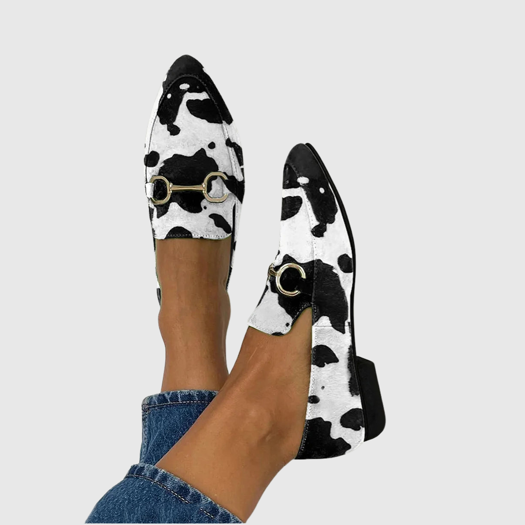 Printed Loafers with Buckle Detail