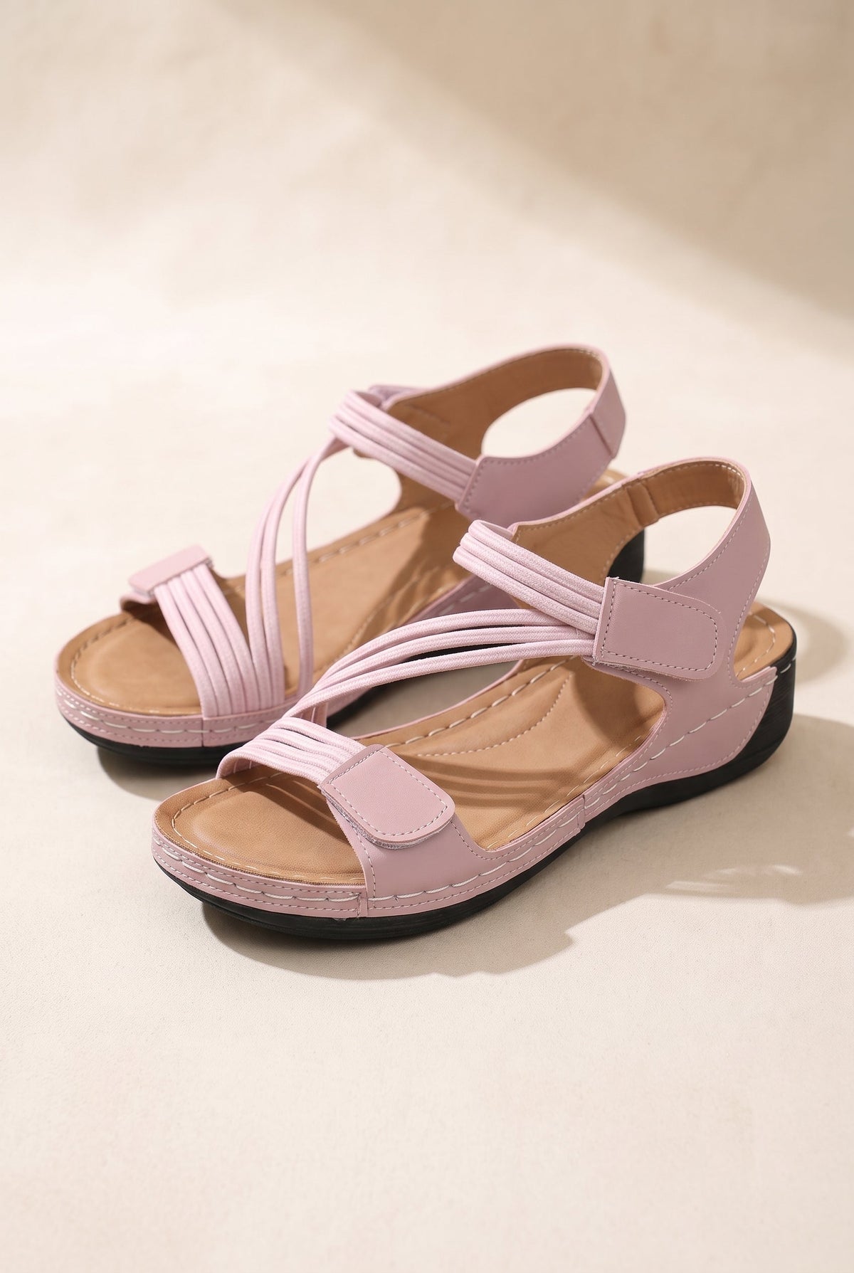 Lucie | Flat Sandals with Adjustable Straps & Cushioned Sole
