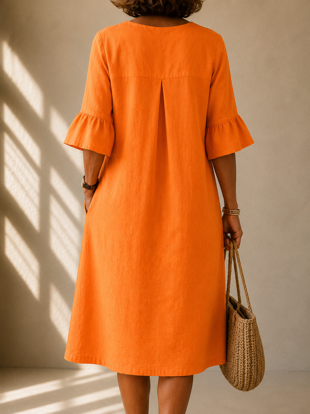 Evie Buttoned V-Neck Dress