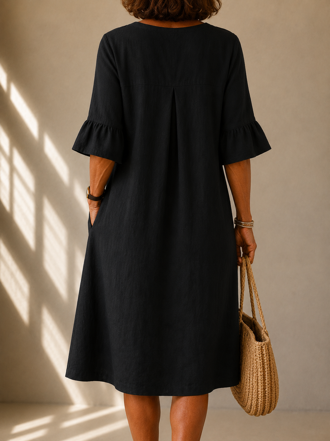 Grace Buttoned Flowing Dress