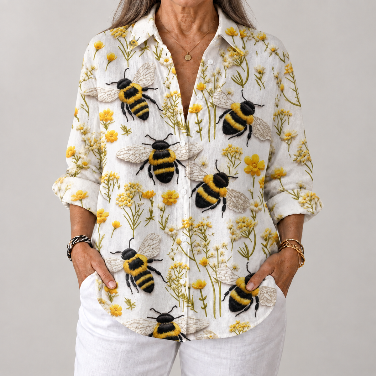 Susan – Garden Bee Floral Blouse