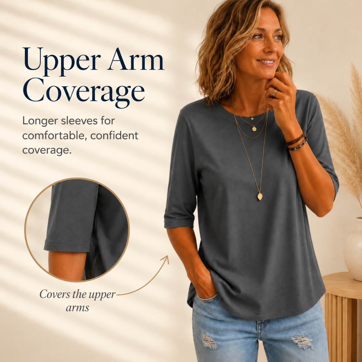 Everyday Comfort Top with Mid Sleeves