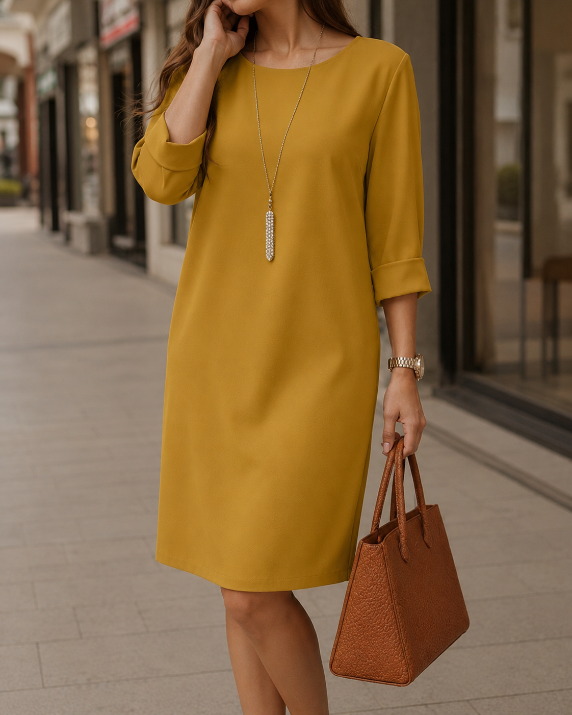 Olivia | Tummy-Concealing Midi Dress