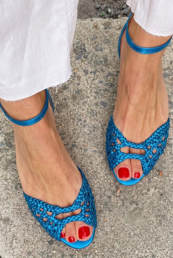 Woven Metallic Sandals