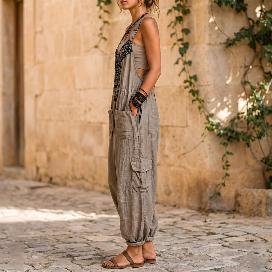 Maria Embroidered Boho Jumpsuit