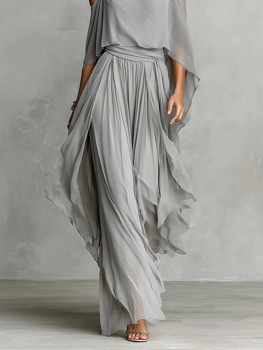 Juliette | Off-Shoulder Chiffon Two-Piece Set