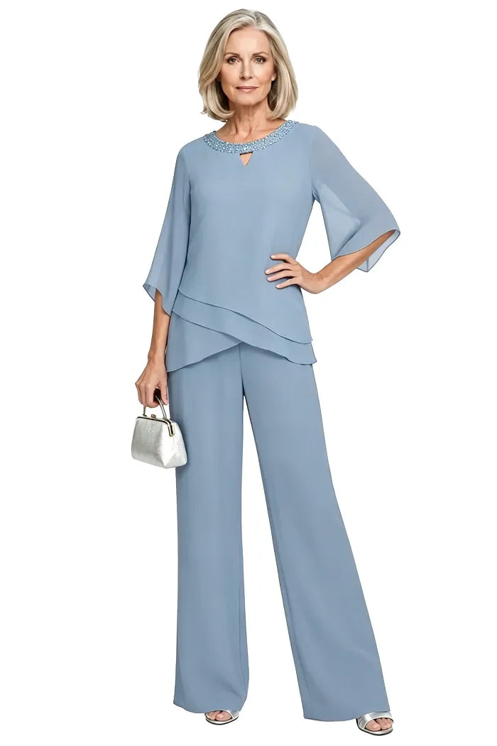 Formal pant set - Dusty Blue