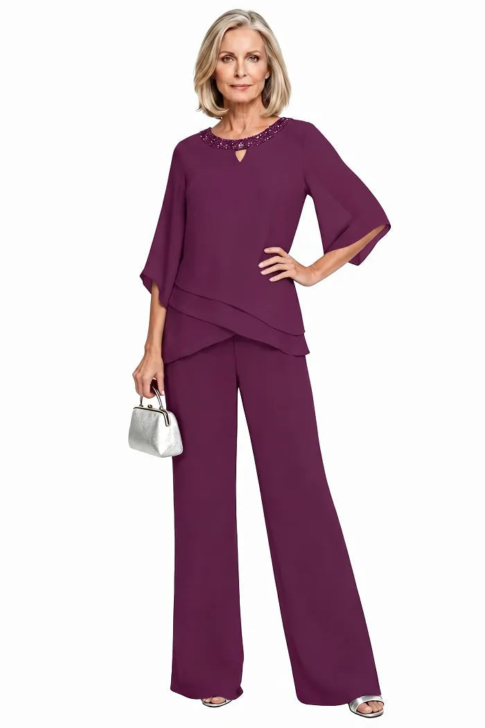 Formal pant set - Plum