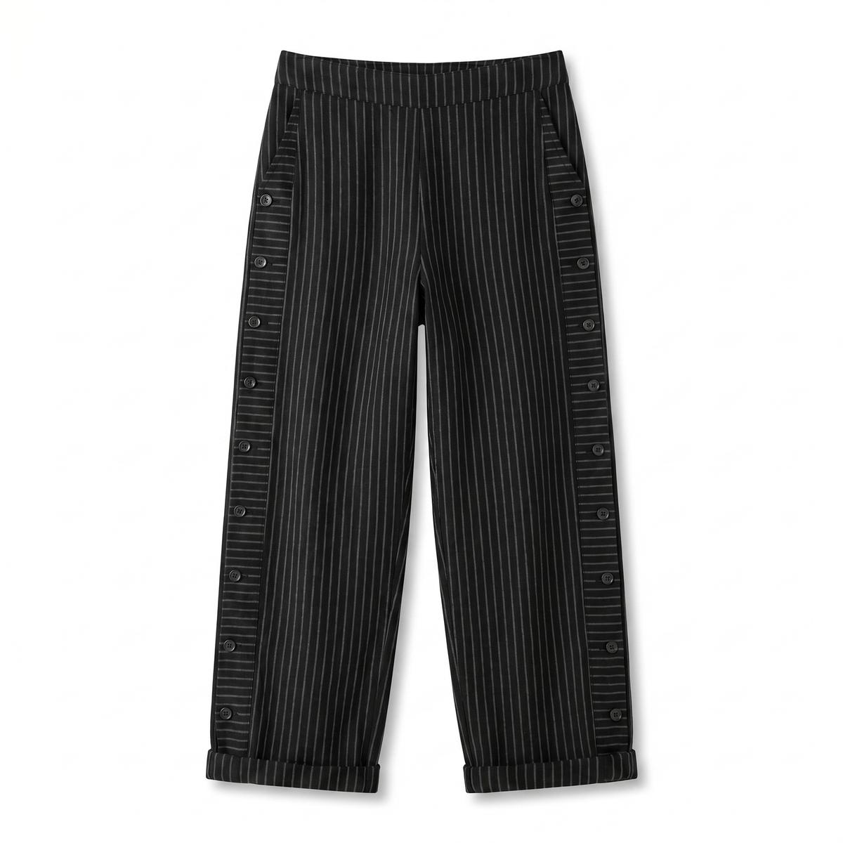 Eleanor | Stripe Panel Button Trousers