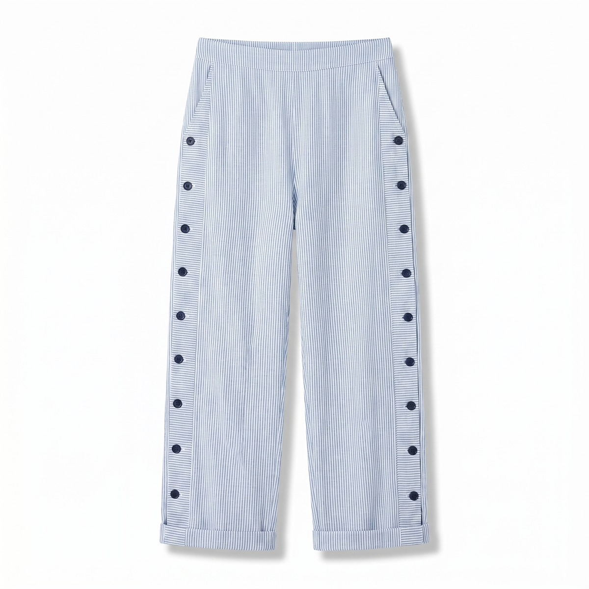 Eleanor | Stripe Panel Button Trousers