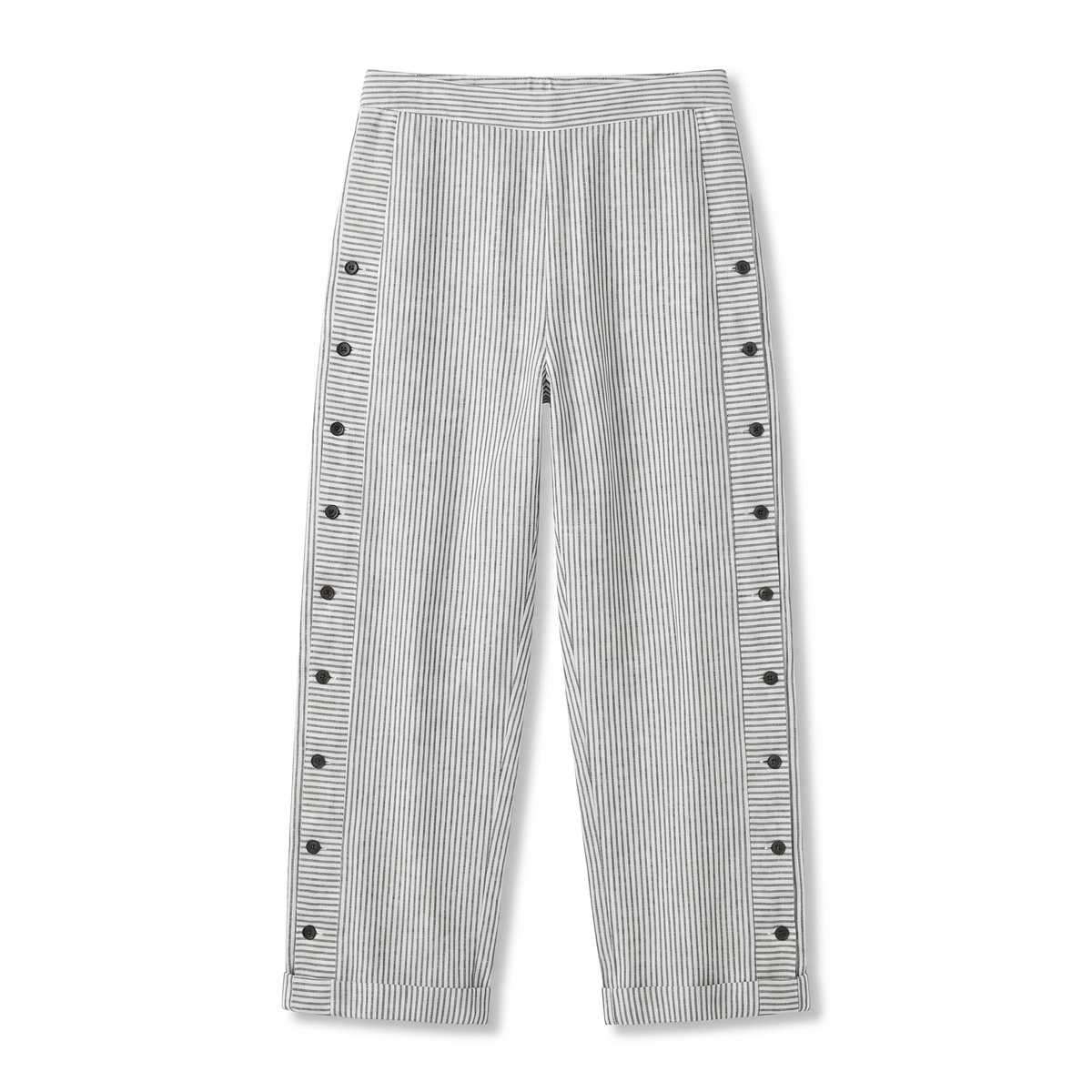 Eleanor | Stripe Panel Button Trousers