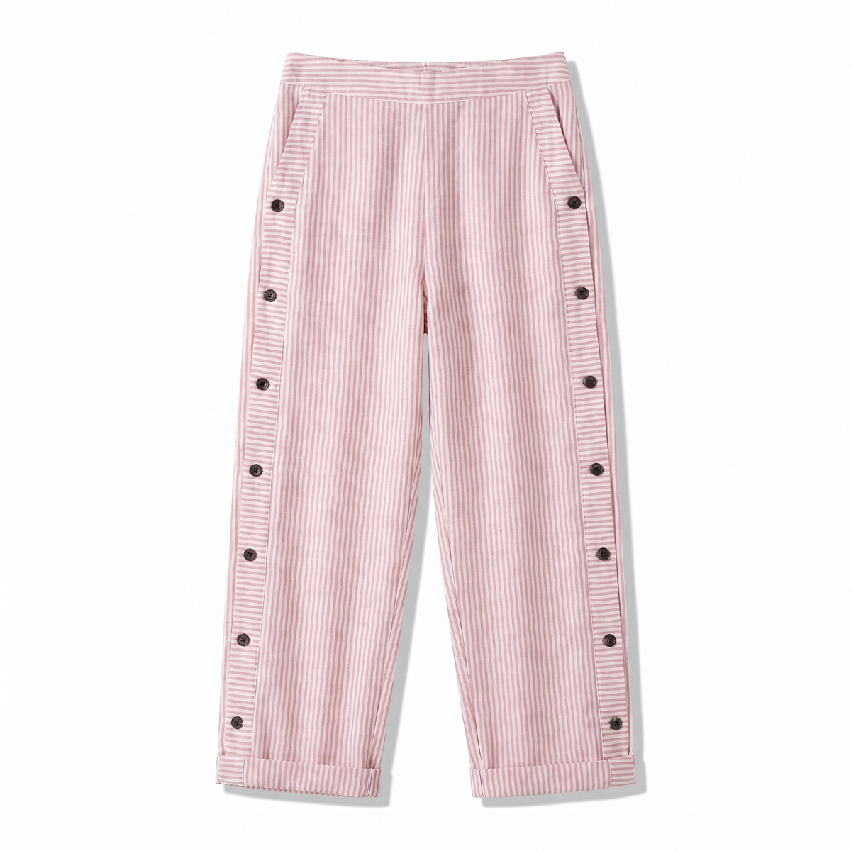 Eleanor | Stripe Panel Button Trousers